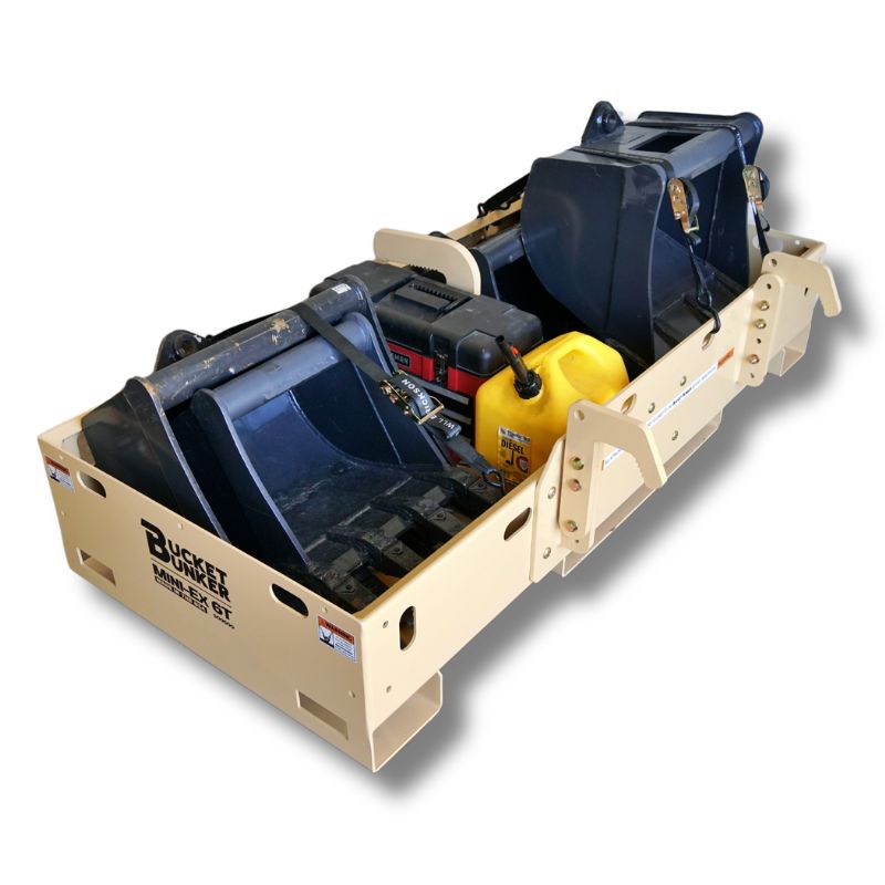 Mini EX 6T attachment by Bucket Bunker in white background