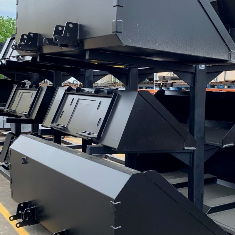 Three level bucket rack by Star Industries.