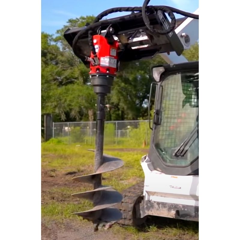 skid steer with the auger attachment from mclaren industries in action
