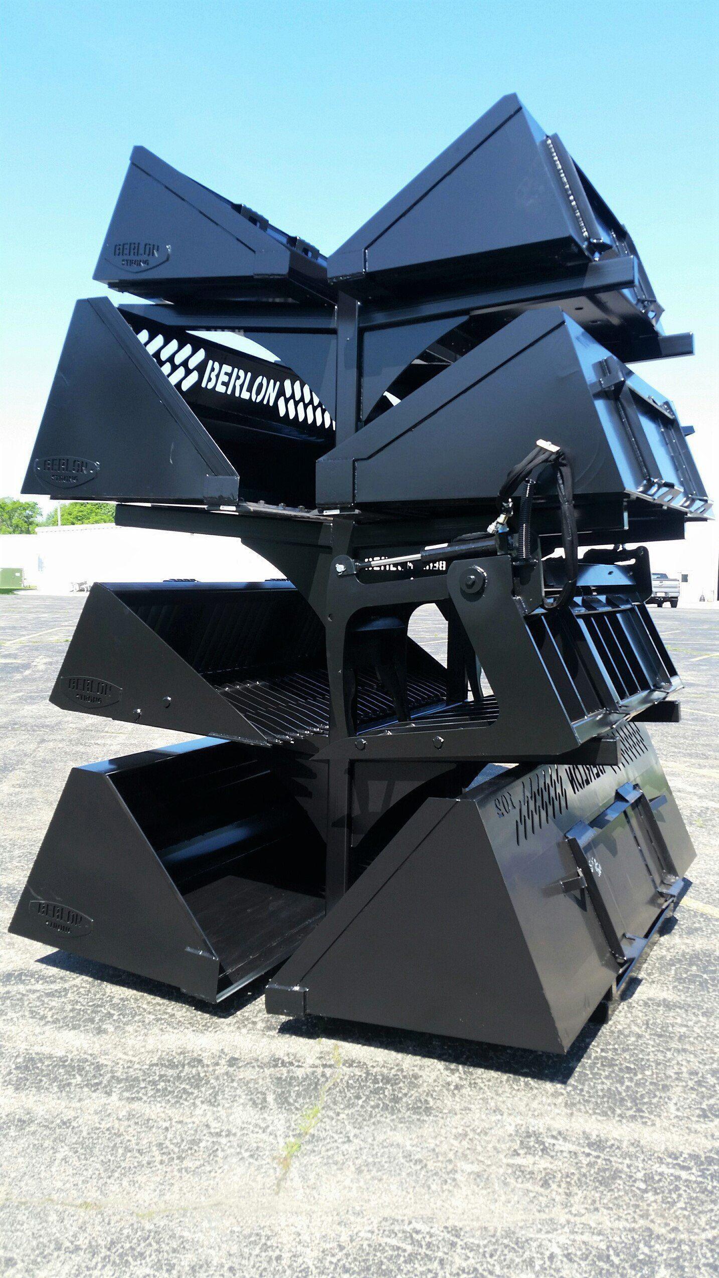 side view Bucket Rack 8 - Skid Steer & Tractor - Berlon Industries Bucket Rack 8 Berlon Industries
