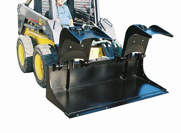 skid steer with the grapple bucket attachment by star industries
