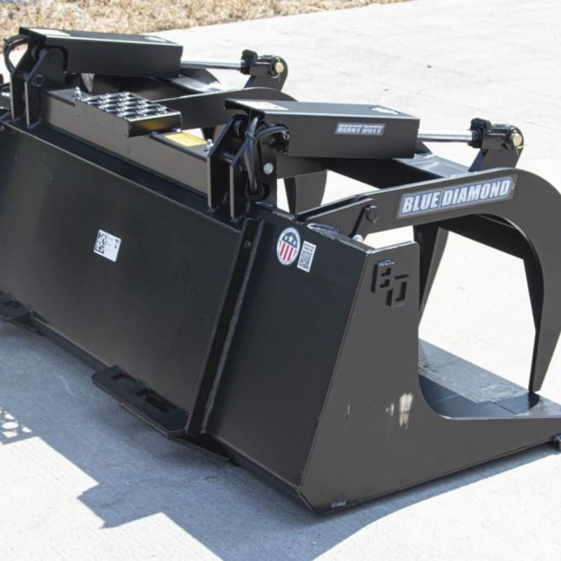 back view of the heavy duty grapple bucket by blue diamond