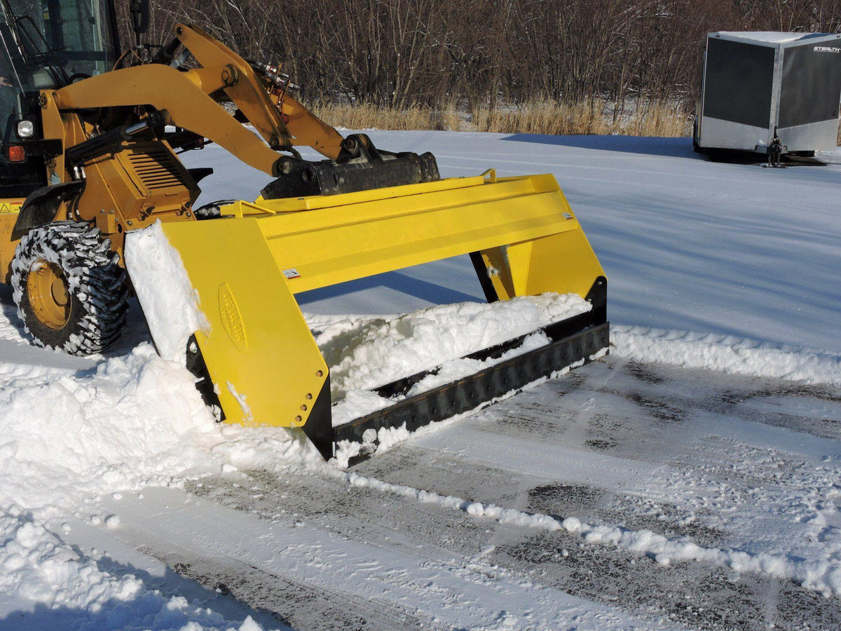 Low Profile Snow Pusher from Berlon Industries in Action for Skid Steer and Tractor
