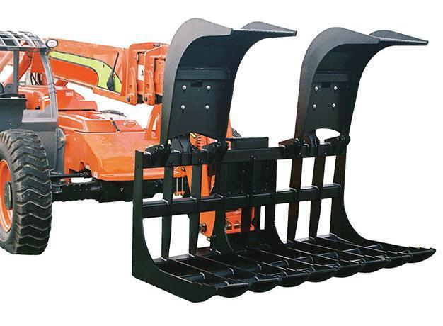 Root Grapple Bucket attachment wide open from Star Industries 