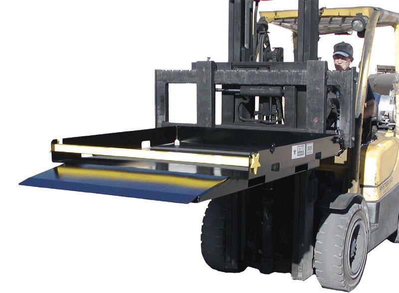 Forklift with the Safety Loading Platform attachment fromStar Industries 