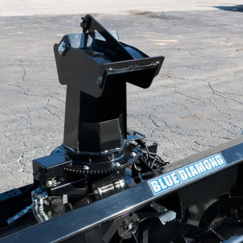 top view of the blue diamond snow blower on the ground