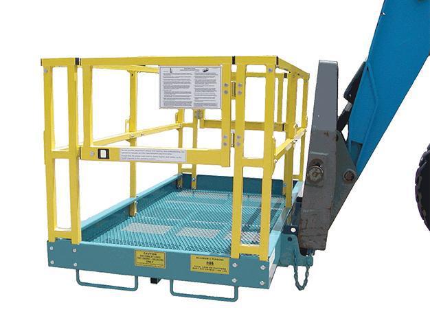 side view of the telehandler and forklift work platform attachment from star industries