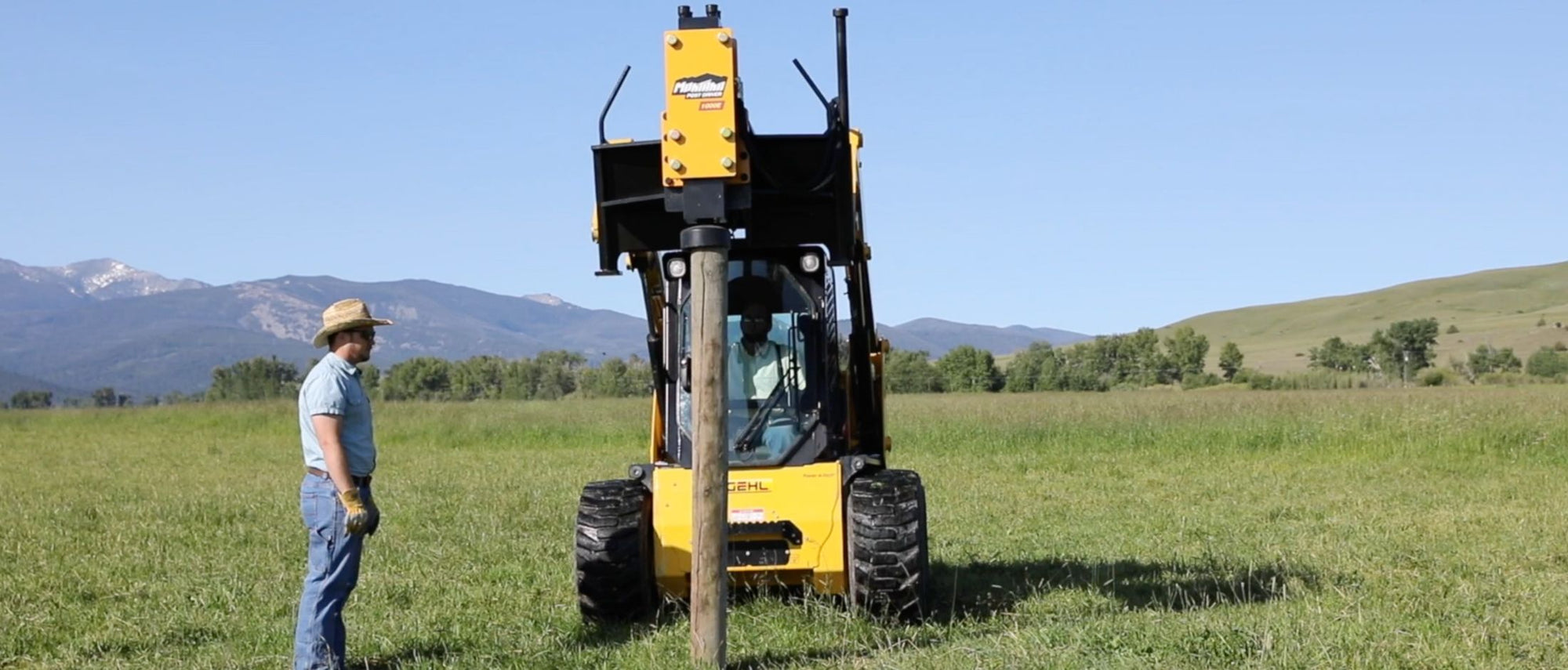 driving posts with scenic Mountain View