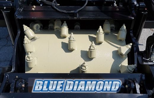 Close up view of the Cold Planer teeth by Blue Diamond