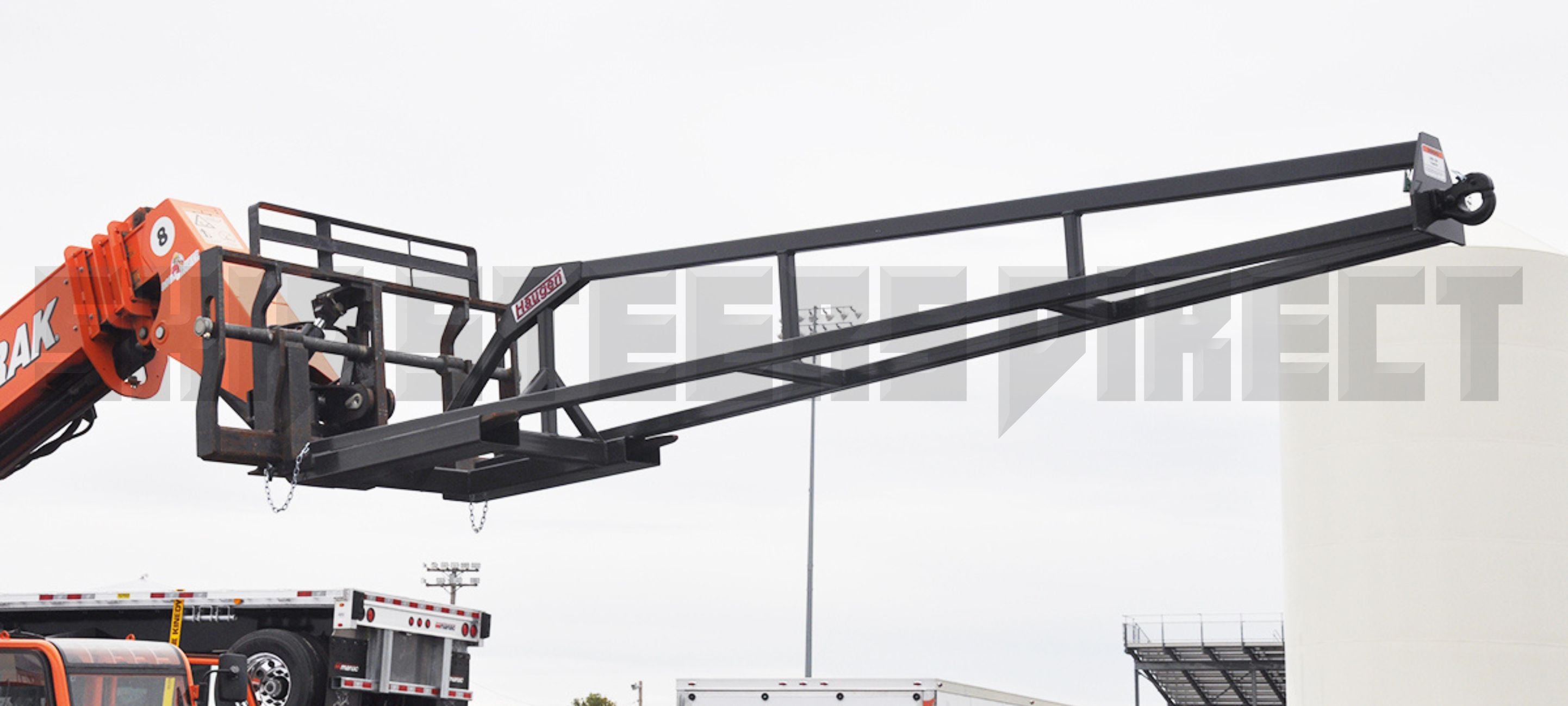 15 foot truss jib attachment on a telehandler from Haugen. 