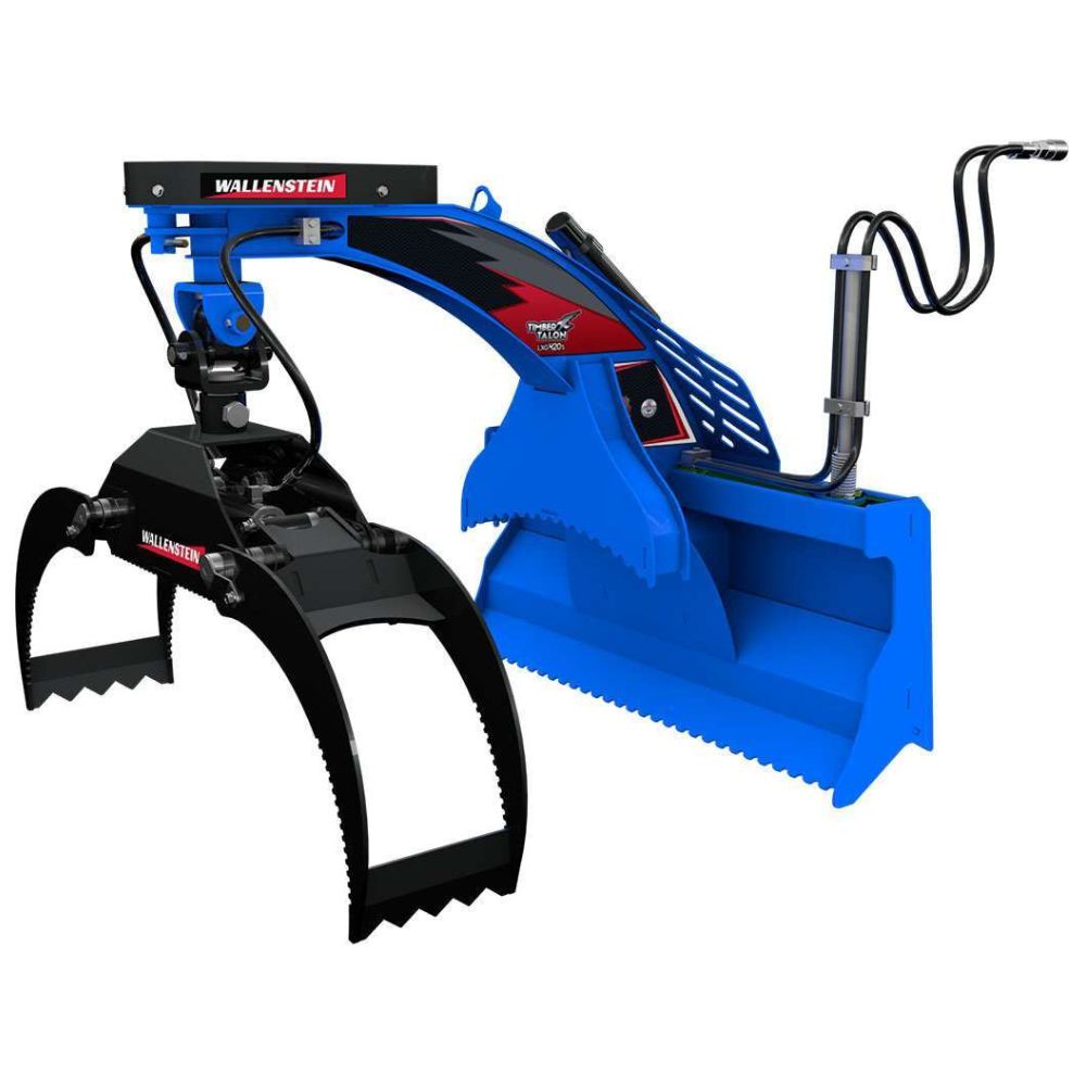 blue-wallenstein-LXG420S-grapple-attachment-in-white-background-for-sale