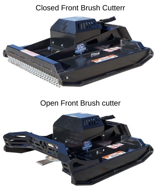 Comparison of the Closed front brush cutter vs Open front brush cutter from Blue Diamond