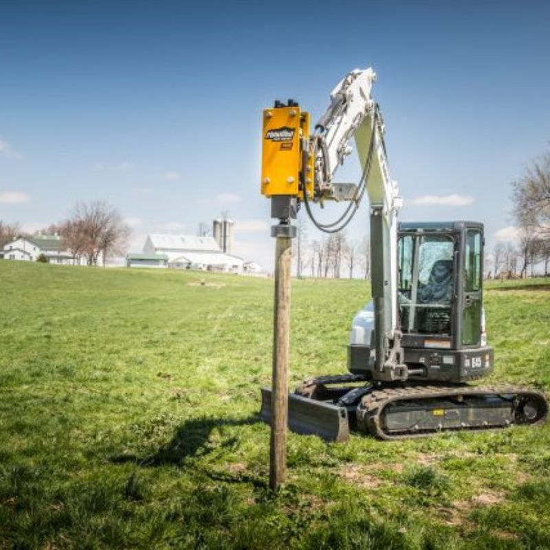 Digging holes made easy with the use of Montana Excavator Post Driver. 