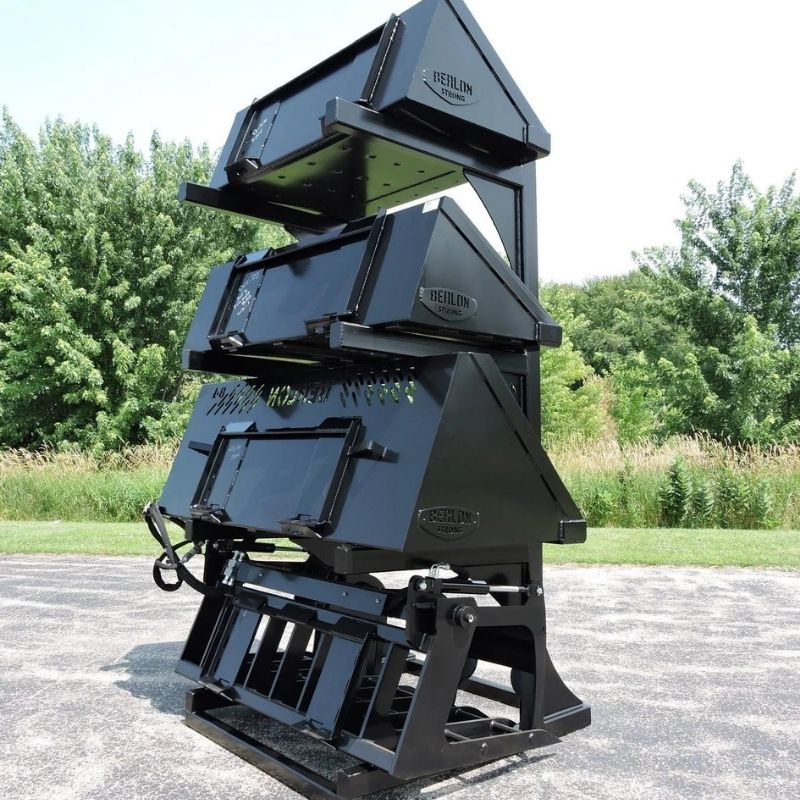 Berlon Industries bucket storage for skid steers on sale