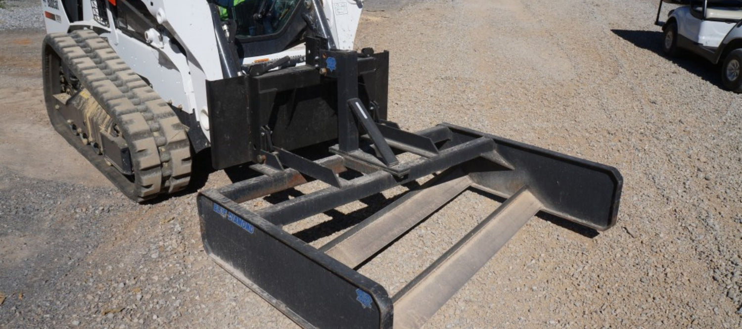 Pland Plane attachment by Blue Diamond on a Bobcat skid steer