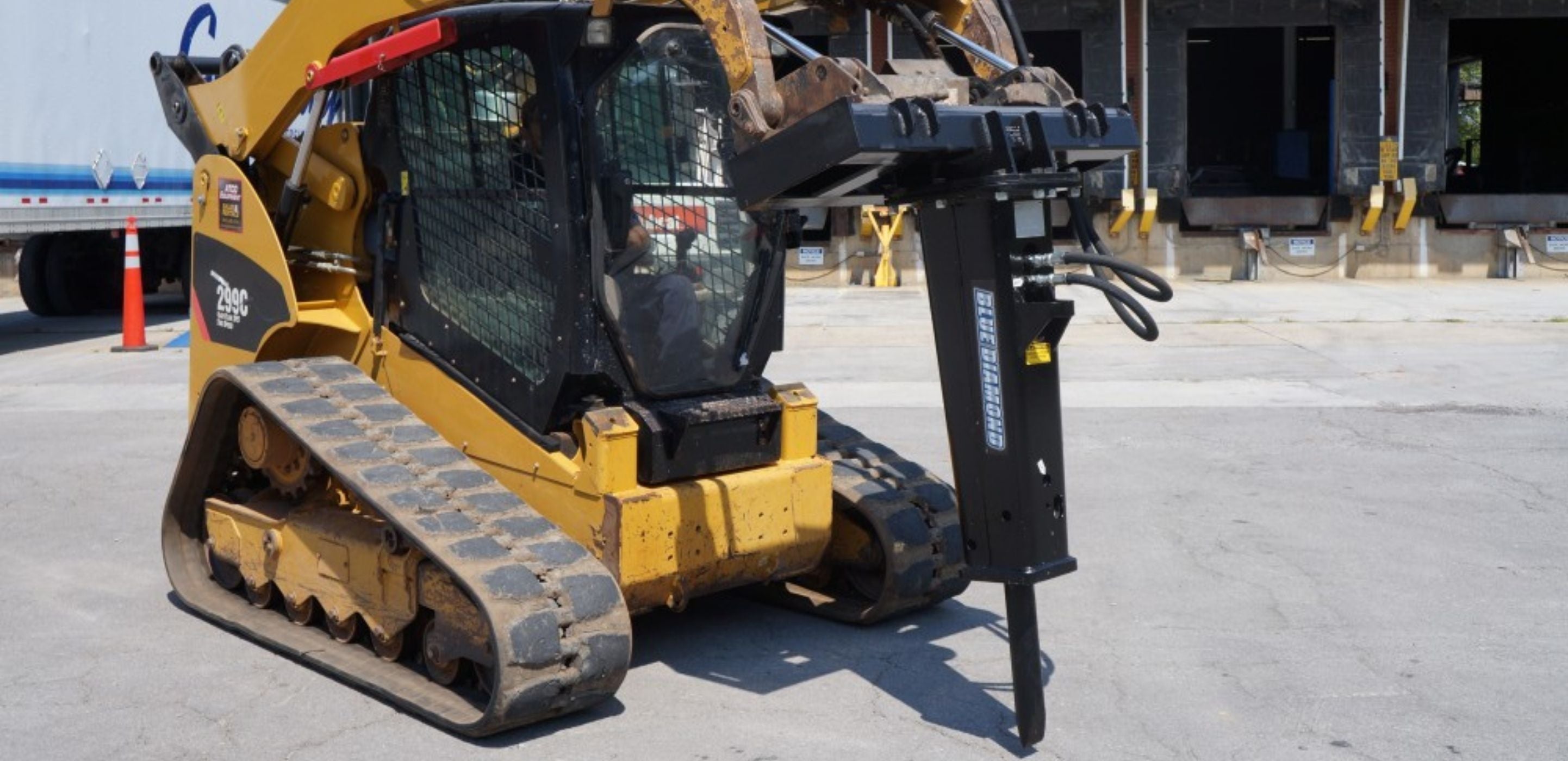 Hydraulic breaker attachment for skid steer by Blue Diamond