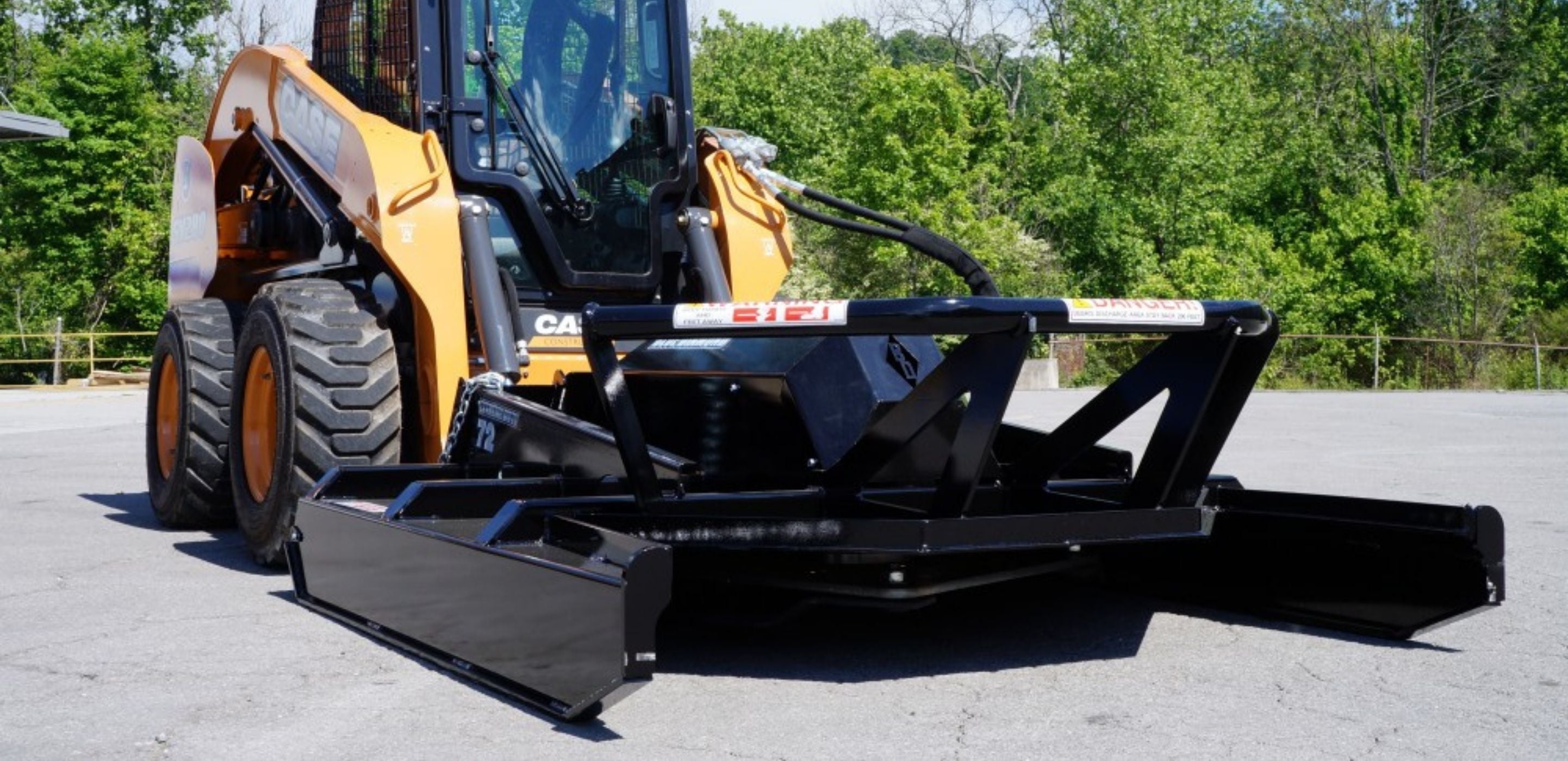 Brush cutter attachment on a Case skid steer from Blue Diamond