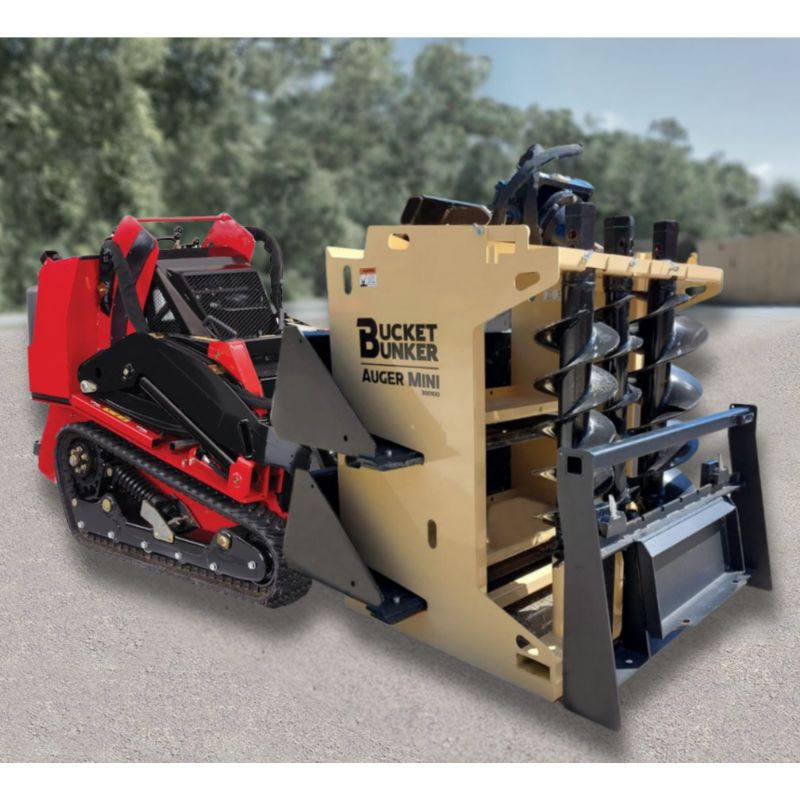 Bukect Mini Bucket Bunker Mini Auger Attachment | Skid Steers Direct