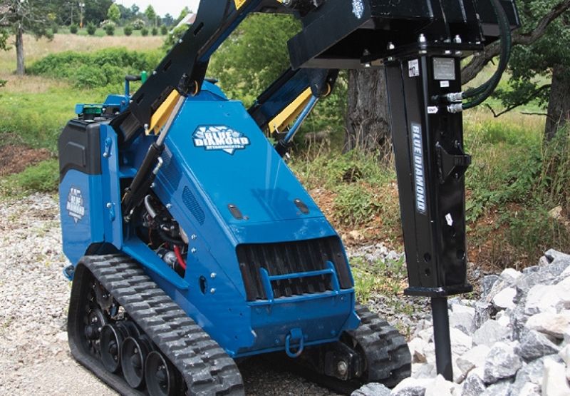 Mini Skid Steer with the Concrete Hammer attachment by Blue Diamond