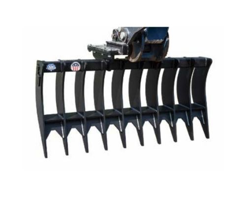 Root rake attachment for excavators from blue diamond