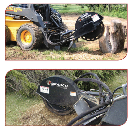 Closer-look-of-the-bradco-skid-steer-stump-grinder-attachment-in-action