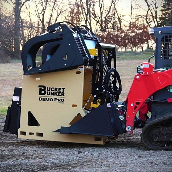 Demo Pro Large Skid Steer Attachment Storage Rack Bucket Bunker