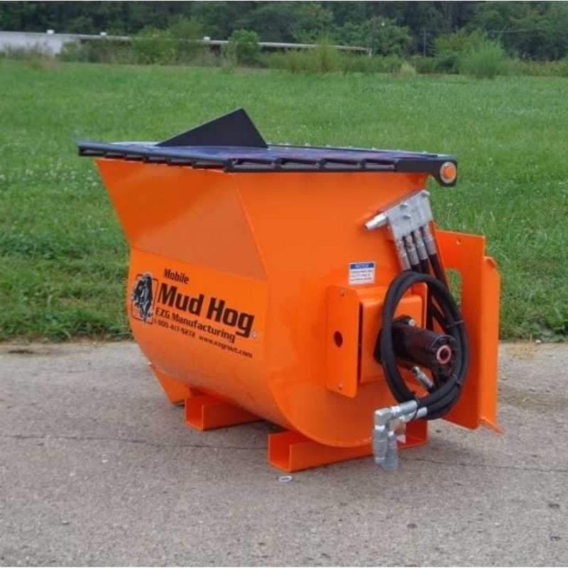 EZG Manufacturing mini mobile mud hog attachment on the ground. 