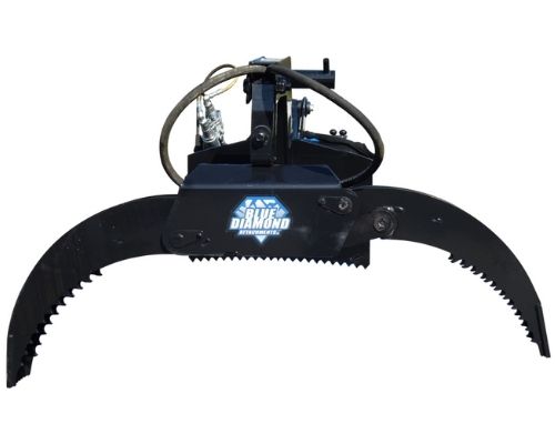 Blue Diamond Serrated Log Grapple attachment for mini skid steers