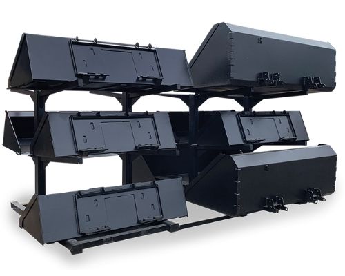 Digger Bucket Rack Skid Steer Attachment Storage Racks | Skid Steers Direct