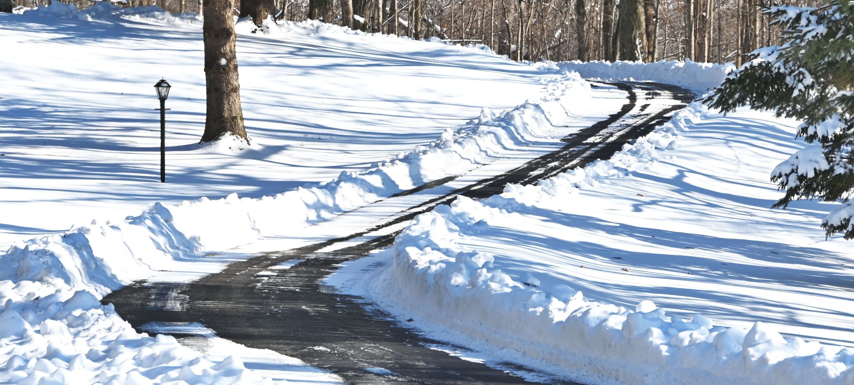 Result after using the Blue Diamond snow blower attachment. 