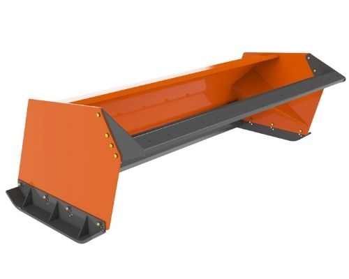 Snow pusher attachment for skid steers