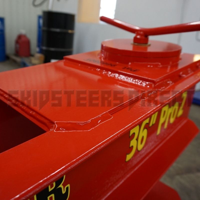 side-of-the-TM-Pro-2-Log-Splitter-Attachment-from-TM-Manufacturing-for-Skid-Steers