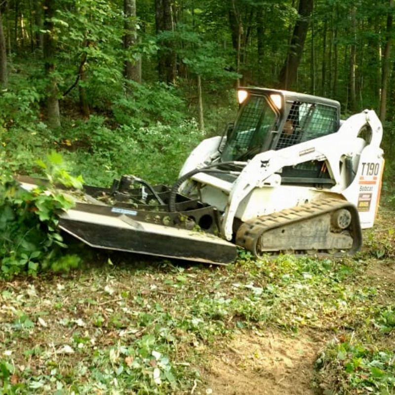 blue diamond brush cutter on bobcat