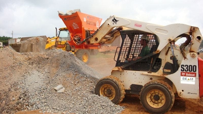 bobcat hog crusher in action