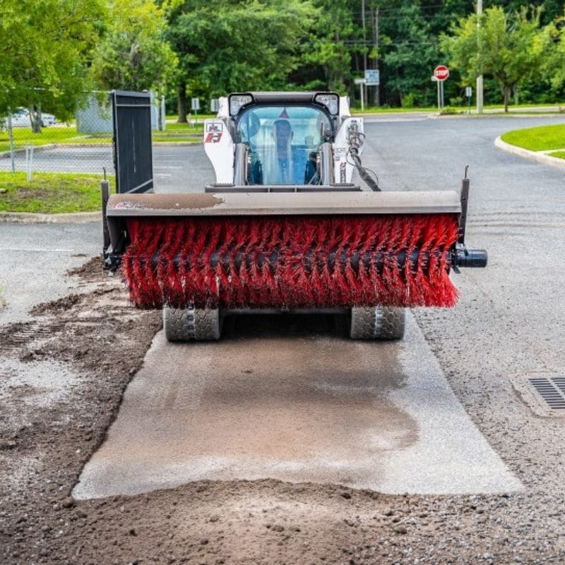 mclaren angle broom output on a skid steer