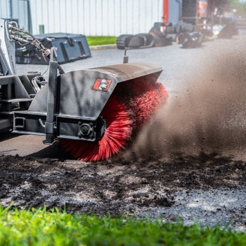 angle broom in action by mclaren industries