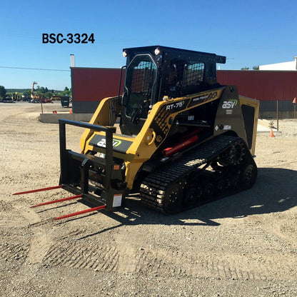 bale spear with tines on a skid steer from berlon