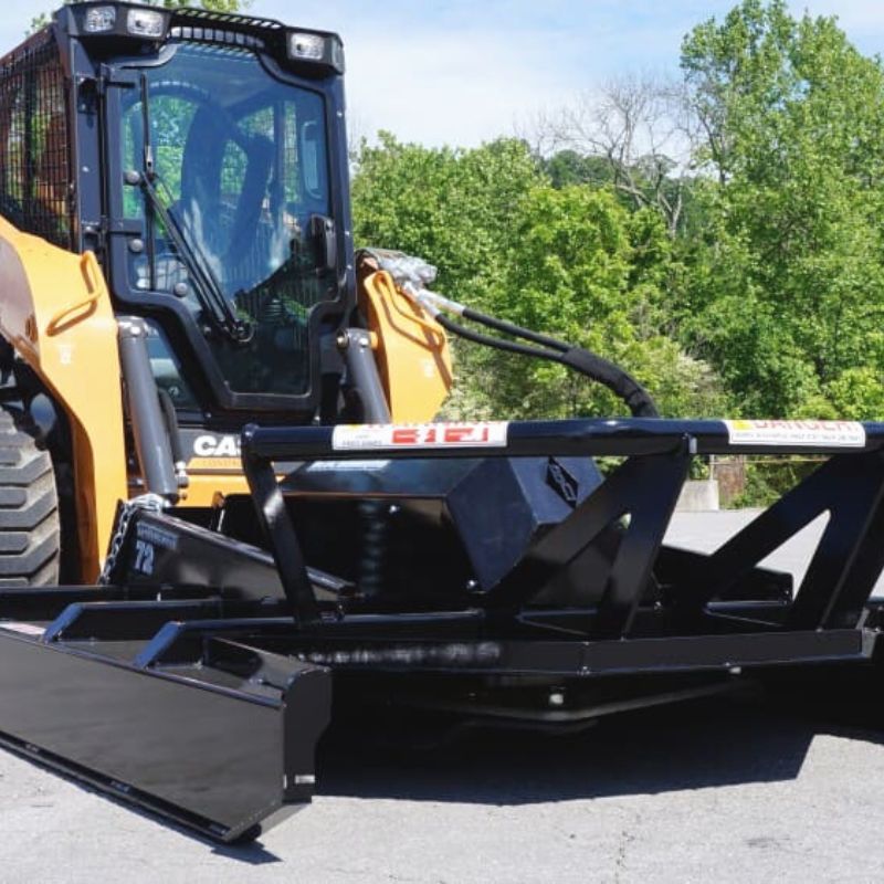 Case skid steer with the Brush Cutter Extreme Duty Open Front by Blue Diamond