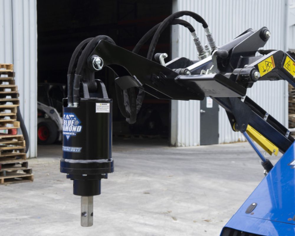 Mini skid steer auger by blue diamond