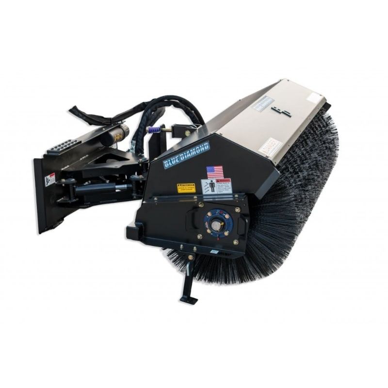 Skid Steer Angle Broom (Sweeper) Attachment by Blue Diamond