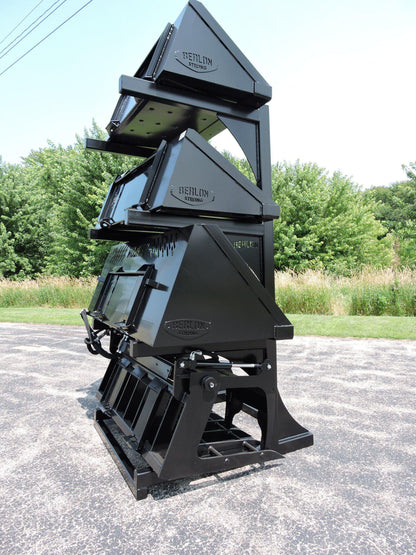 side view of the skid steer and tractor bucket rack from berlon