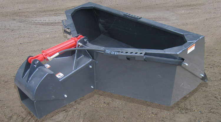 Concrete placement bucket for skid steers on the ground