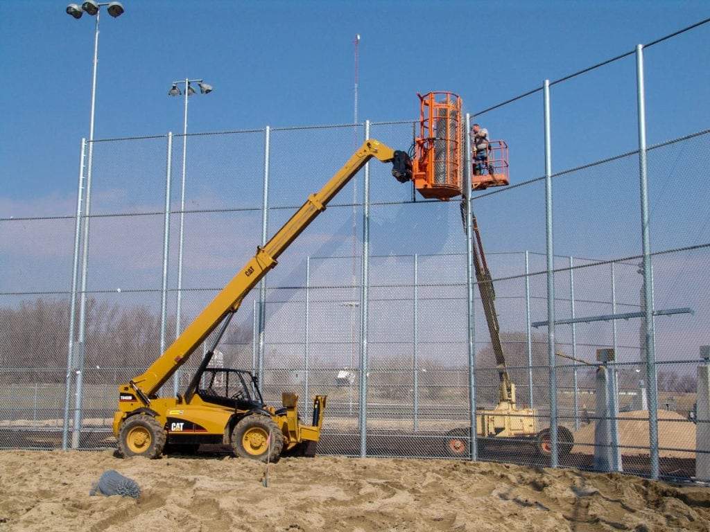 Fence installer for a telehandler by ezg manufacturing