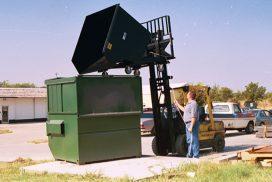 Heavy Duty Self-Dump Hopper attachment in action from Star Industries