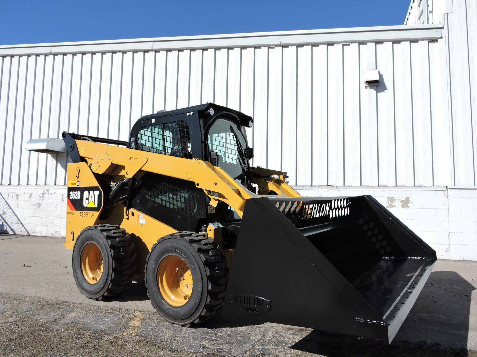 Cat Skid Steer with the High Capacity Snow Bucket Berlon Industries 