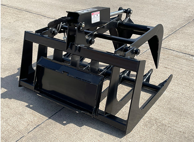 back view of the mini skid steer root grapple bucket attachment for Dingo Ditchwitch Vermeer Boxer Ramrod Bobcat from star industries