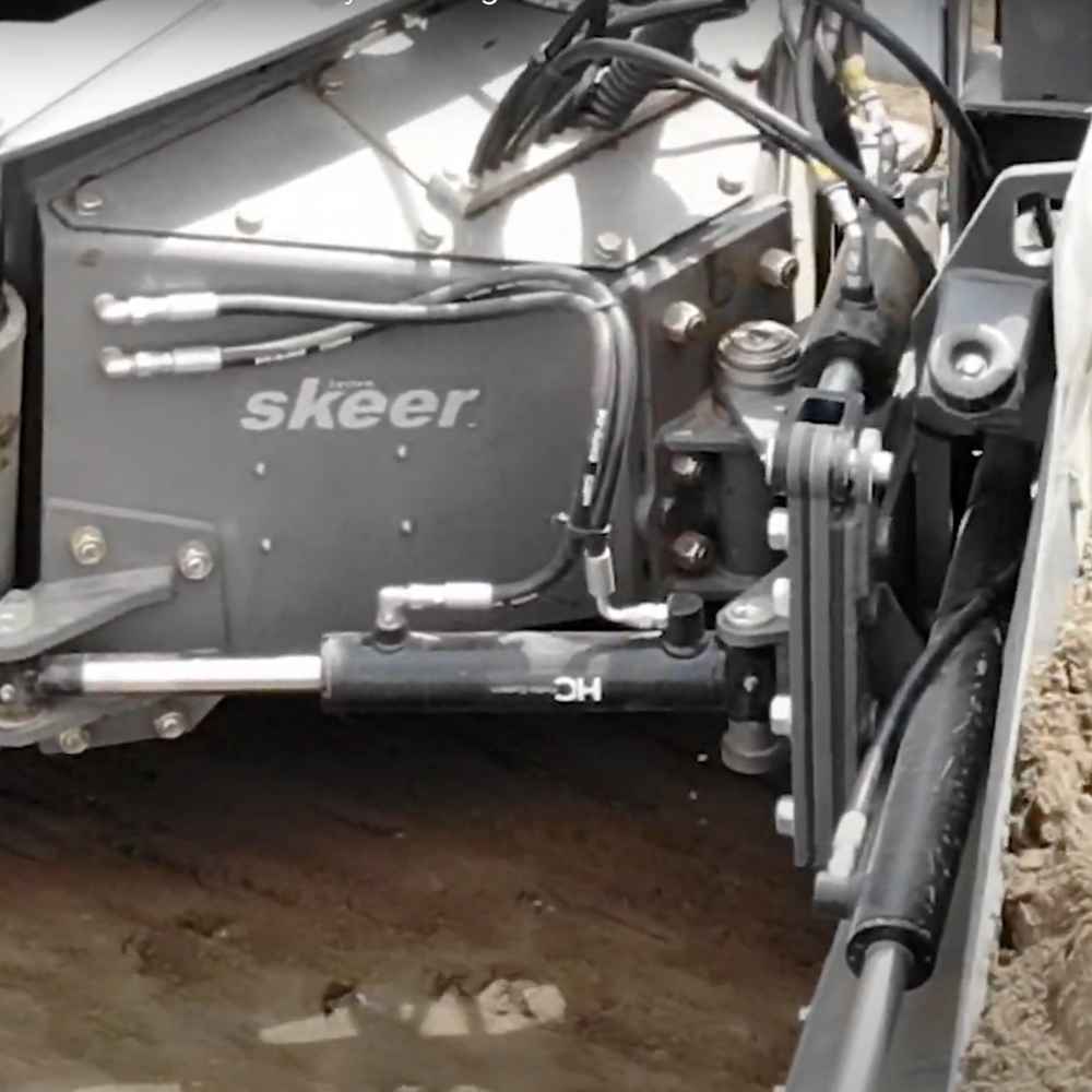 Up Close of Machine Control Grader by Skeer System 