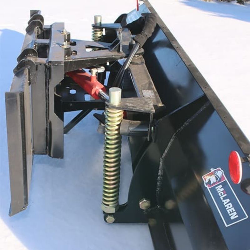 top view of mclarens skid steer snow plow blade attachment