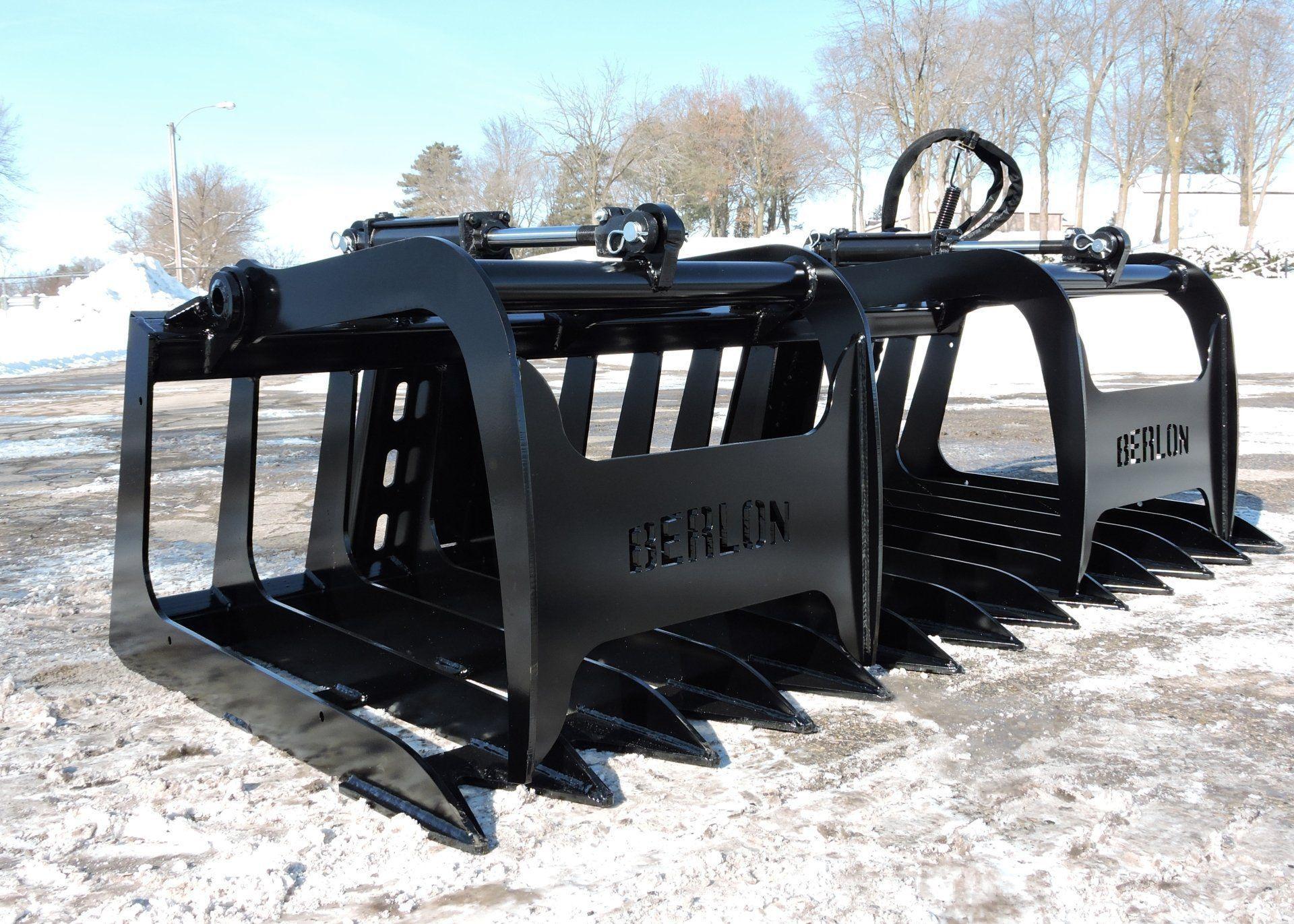 Medium Duty Root Grapple - Skid Steer & Tractor - Berlon Industries Medium Duty Grapple Berlon Industries 78 inch  on the ground