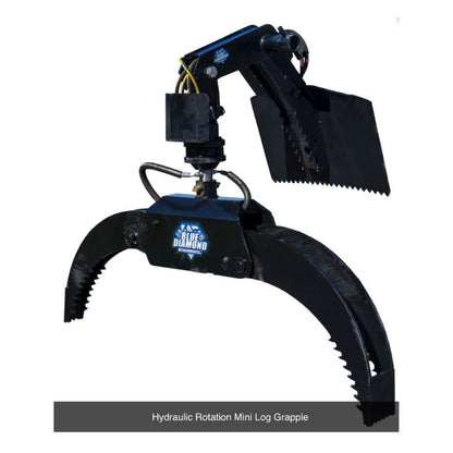 blue diamond mini log grapple with hydraulic rotation